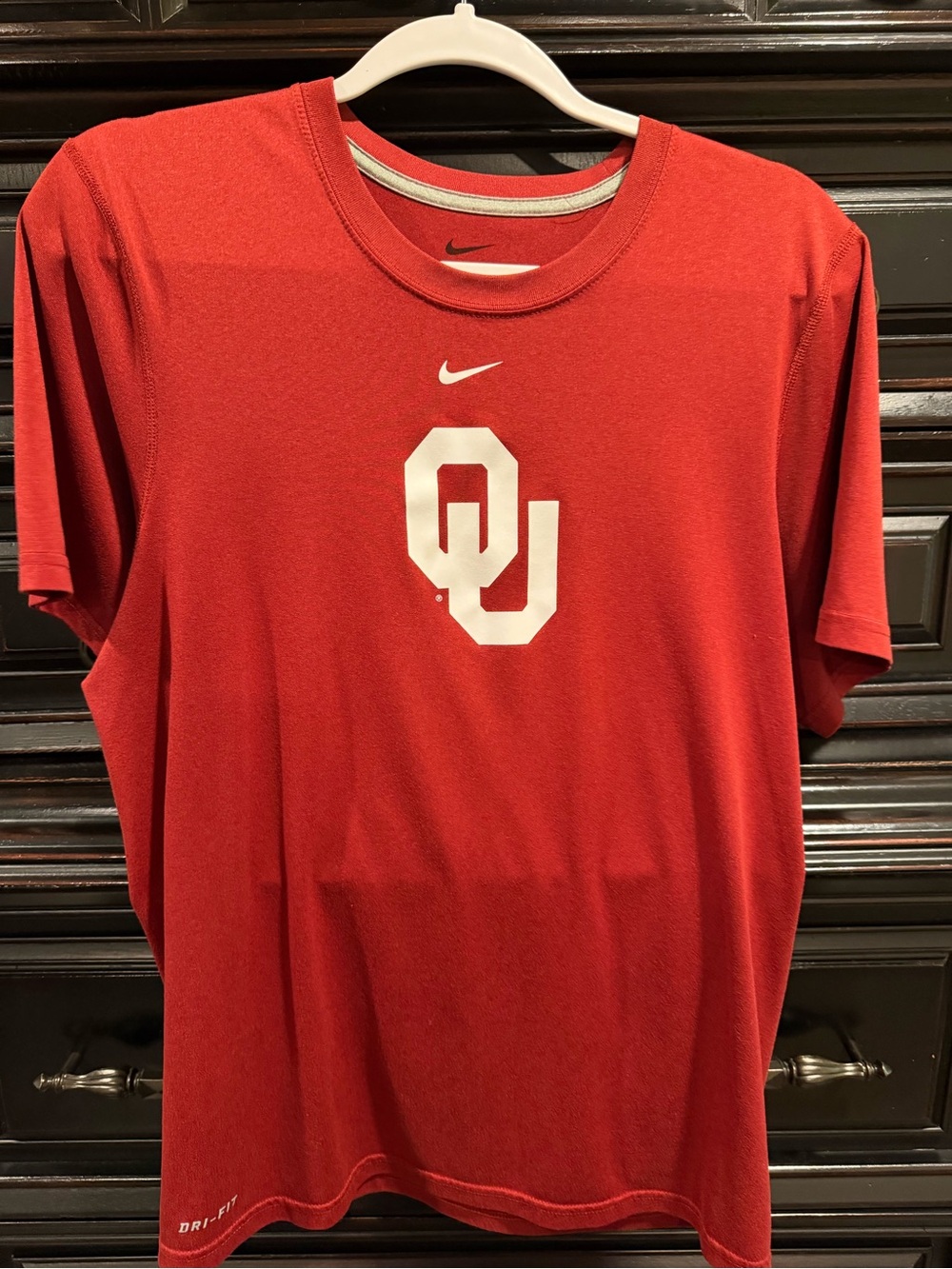 Nike Red Oklahoma OU Logo Short Sleeve Performance Tee